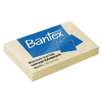 Notes samoprzylepny (karteczki) żółty 100k [mm:] 50x75 Bantex